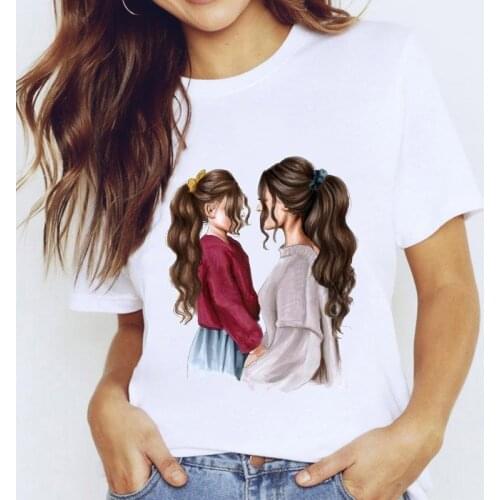 Women T-shirts harajuku Fashion Cartoon Mom Life daughter Summer Ladies Tshirt 90s Woman Tees Graphic Short sleeve Tshirt femme