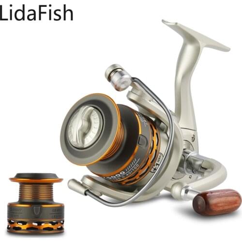 Lidafish 2021NEW Fishing Reel 1000 -7000 5.2:1 High Speed Spinning Reel 8KG Drag With Spare Spool Saltwater Reel For Fishing