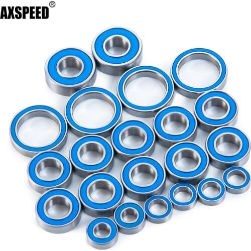 AXSPEED Chrome Steel Rubber Sealed 22Pcs Ball Bearing Kit for Arrma Typhon Kraton Outcast Notorious Senton Talion 6s BLX RC Car