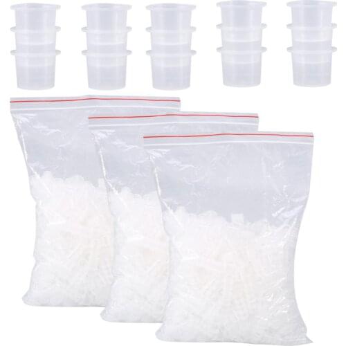 1000 Pcs/Bag Microblading Tattoo Ink Cup Cap Pigment Clear Holder Container S/M/L Size For Needle Tip Grip Tattoo Power Supply
