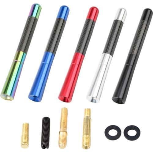 12cm Carbon Fiber Short Radio Antenna Fit for BMW Ford Focus Peugeot Citroen Opel Skoda Toyota Dodge Etc Car Antenna Car Styling