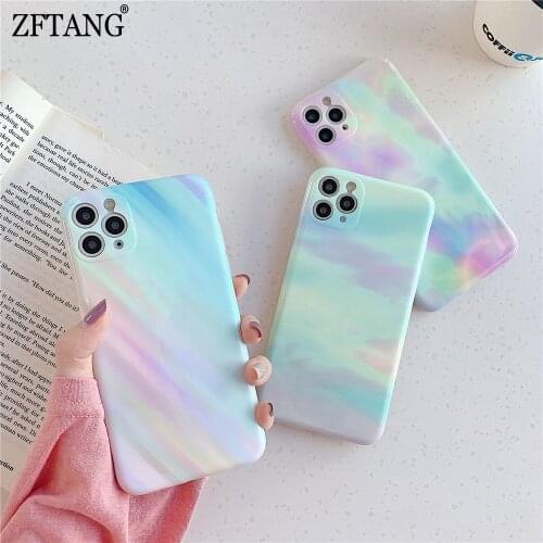 Colorful Gradient Marble Phone Case For iphone 12 Mini 11 Pro Max 7 8 Plus X XR SE 2020 XS Max Case Soft Silicone IMD Back Cover