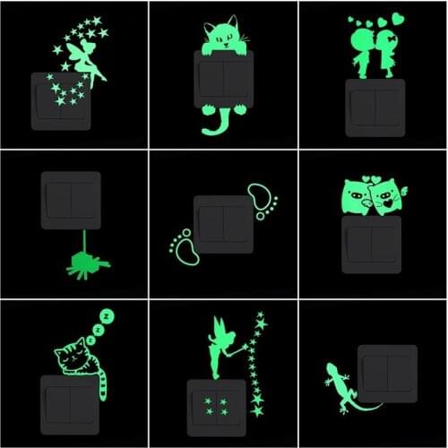 Creative sneak peep boy switch luminous stickers glow in the dark wall decals kids rooms home decor fluorescent vinyl mural art