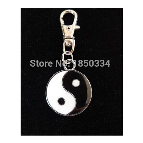 HOT 20pcs Fashion Vintage Alloy Enamel Alloy Yin Yang fish Charm Keychain Gifts Fit Key Chains Accessories Jewelry D33