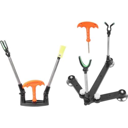 Metal Fishing Rod Holder Stand Portable Pole Support Bracket Tackle with Light for Outdoor Raft Ice Boat Fishing