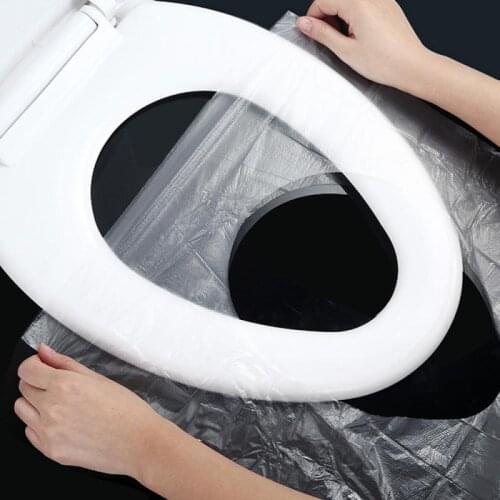 10pcs Disposable Toilet Seat Cover Plastic Business Travel Waterproof Toilet Pad Toilet Accessories Toilet Mat Bathroom Home