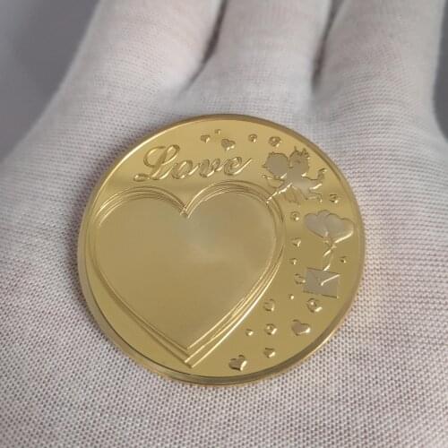 Love Commemorative Coin Gold Plated Collection Gift Souvenir Art Metal Antiqu Lucky Coin Holiday gift