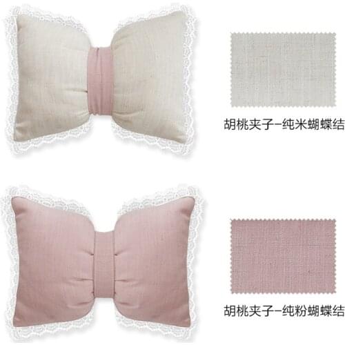 40x30cm beige/pink lace frill bow shaped cushion pillow sofa lumbar pillow backrest back cushion bed bay window home decor