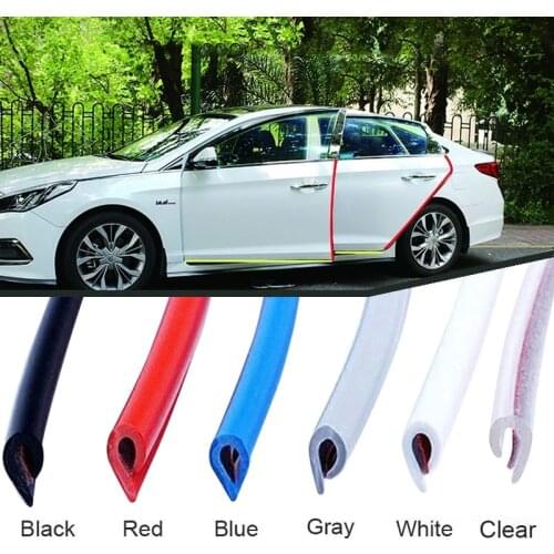5M Car Door Anti Collision Strip with Steel Disc Bumper Trim Edge Scratch Protector Strip Sealing Guard Styling Car Decor