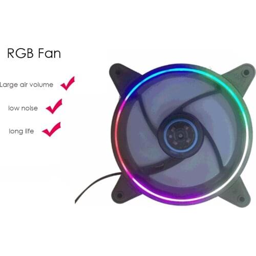 RGB 12cm Thin Aperture Chassis Mute Light-Emitting Computer Cooling Low Noise 12025 Hydraulic Fan