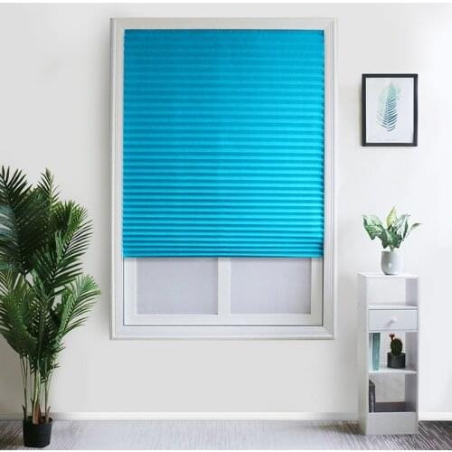 Self-Adhesive Pleated Blinds Half Blackout Windows Curtains For Kitchen Bathroom Balcony Shades For Coffee/Office Window