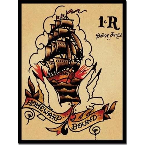 Sailor Jerry Retro Vintage Tin Sign Metal Painting Wall Sticker Wall Sign Wall Decor