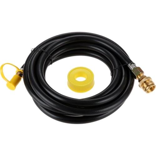 12 Foot Quick Connect Liquid Propane Hose for RV to Hook Up Portable Camping BBQ Grill, 1/4' Quick Connect to 3/8"" female flare