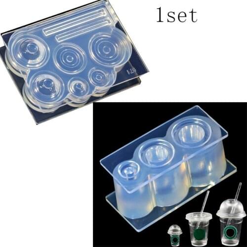 NEW Handmade Silicone Mould Miniature Cup With Milk Cups Food Drink Beverage Toy DIY hollow bottles Type epoxy resin molds