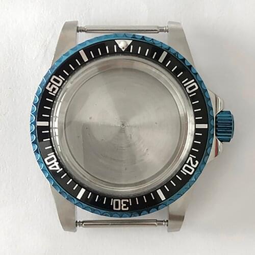 ​Blue Retro 39.5mm Watch Case Acrylic Mirror Stainless Steel for NH35/NH36 Movement Super Waterproof 100 Meters