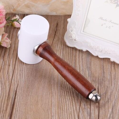 T Shape Leather Carving Hammer Wood Handle Nylon Mallet Punch Tool Handheld DIY Leathercraft 85DA