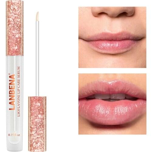 LANBENA Lip Plump Moisturizing Lipgloss Essence Reduce Lip Wrinkles Serum Mask Promote Lips Luster