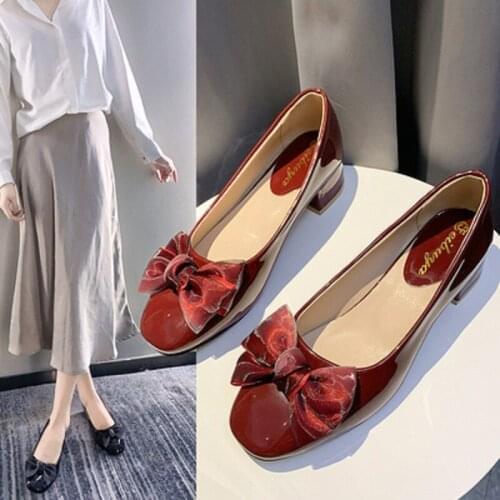 Temperament High-Heeled Ladies Single Shoes Spring And Autumn Hot Sale Fashion And Elegant Bowknot Set Foot Work Shoes