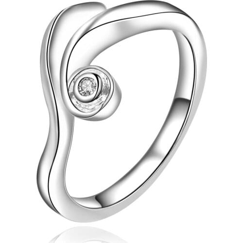 2018 hot selling new fashion pure silver high-end womens jewelry geometry zircon silver ring new year gifts free of freight