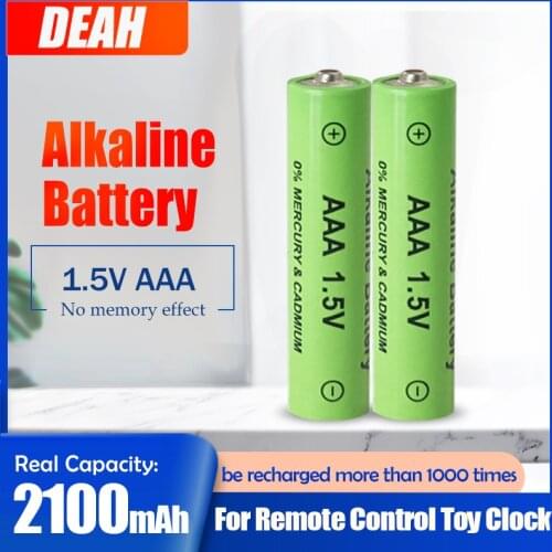 1-4PCS Rechargeable AAA 1.5V 2100mAh Alkaline Battery For Flashlight Toys Watch Wireless Keyboard Mouse PK Ni-Mh Battery 3A
