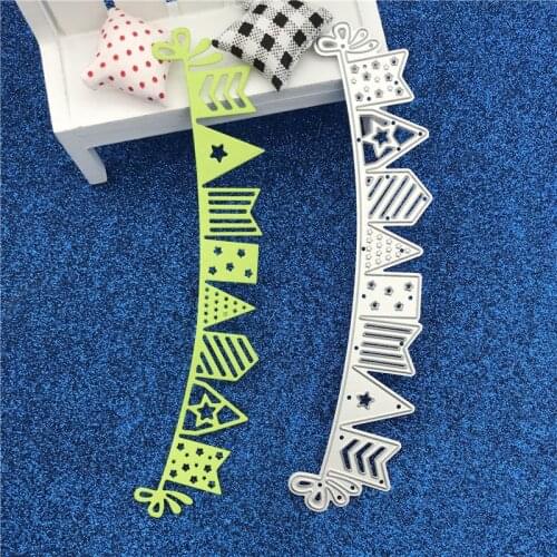 1 Pcs Steel Flag Banner Design Metal Cutting Dies Stencils For Card Making Decorative Embossing Suit Paper Cards Stamp DIY