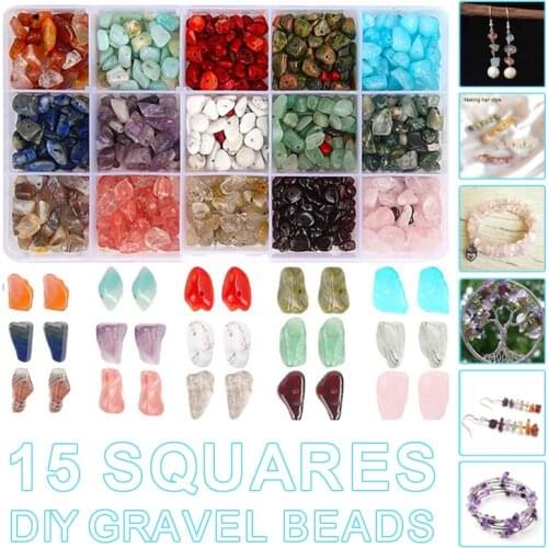 15 Colors Natural Crystal Chip Beads Stones Kits For DIY Jewelry Irregular Stone Crystal Chip Beads DIY Home Decoration