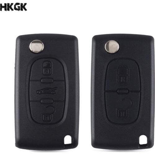 2/3 buttons Replace car key shell PEUGEOT 206 307 308 207 407 408 With HU83 Blade