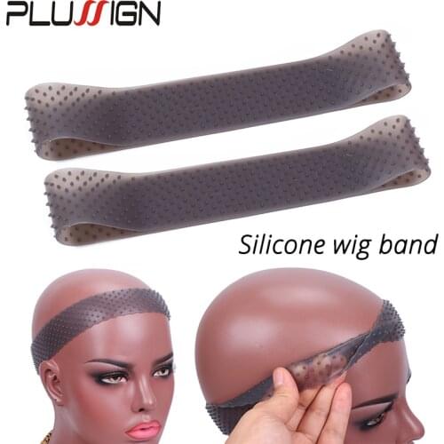 2 Pieces Non-Slip Wig Grip Band Adjustable Silicone Wig Headband Seamless Elastic Hair Band Holder For Men Women Sports