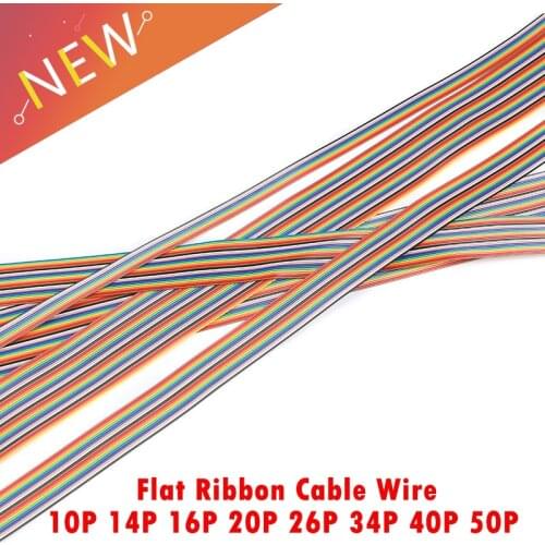 5 Meters 1.27mm PITCH color Flat Ribbon Cable 10P 14P 16P 20P 26P 34P 40P 50P Pin Rainbow WIRE for FC dupont Connector