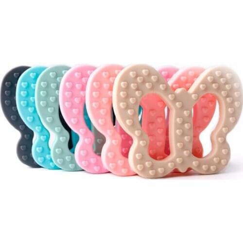 Lets Make Butterfly Teether Silicone Pendant BPA Free Safe And Natual (5pc) Nursing Necklace Baby Shower Teething Baby Teether