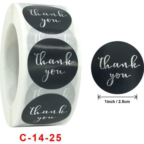 500 pcs/Roll 2.5cm Thank You Stickers Seal Labels Gift Packaging Stickers Wedding Birthday Party Offer Stationery Sticker