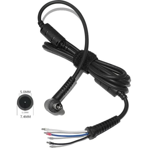 7.4x5.0mm Laptop Notebook Power Supply Cable DC Jack Tip Plug Connector Cord Cable for Dell Hp Big Wattage Power Charger Adapter