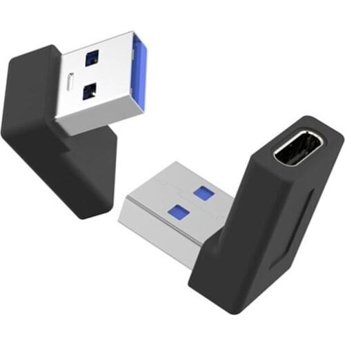 90 Degree USB C Type C Female to USB 3.0 Male Charging OTG Adapter Converter for Type C Cable Disk Laptop PC Computer