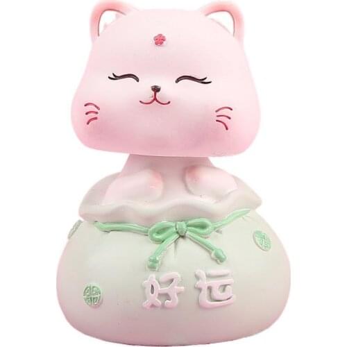 Car shook his head decoration central control interior cartoon lucky cat blessing couple gift desktop decoration