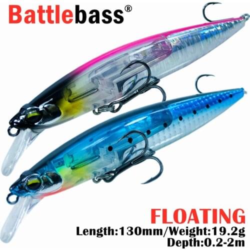 BATTLEBASS 3PCS/SET 130mm 19.2g Long Casting Hard Bait Flash Blade Wobbler Fishing Lure Sea Bass Lure Floating Minnow