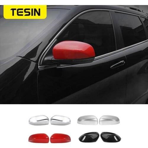 TESIN Car Rearview Mirror Shell for Jeep Cherokee 2014+ Car Rear View Mirror Decoration Cover for Jeep Compass 2017+ Accessories