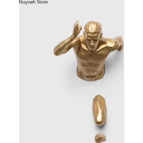 Character Statue Decoration Wall-mounted Model Sculpture Creative Running Character Crafts Modern Home Decoration Accessories