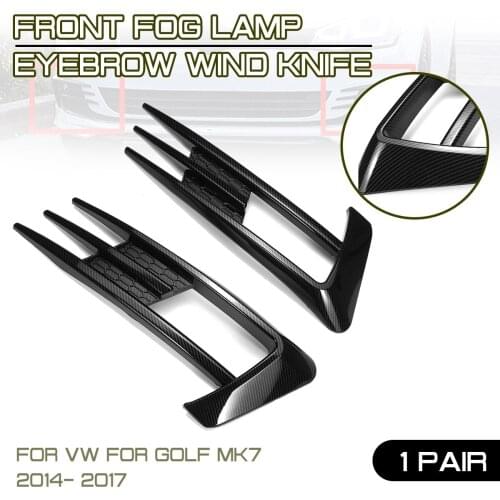 For Golf MK7 2014 2015 2016 2017 For VW Fog Light Eyebrow Eye Lid 2 pcs ABS Car Front Fog Lamp Eyebrow Wind Knife Cover Trim