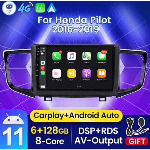 DSP RDS Android 11 Car Radio Video Player For honda pilot 2016 2017 2018 2019 Autoradio 2 Din Multimedia GPS Navigation IPS Wifi