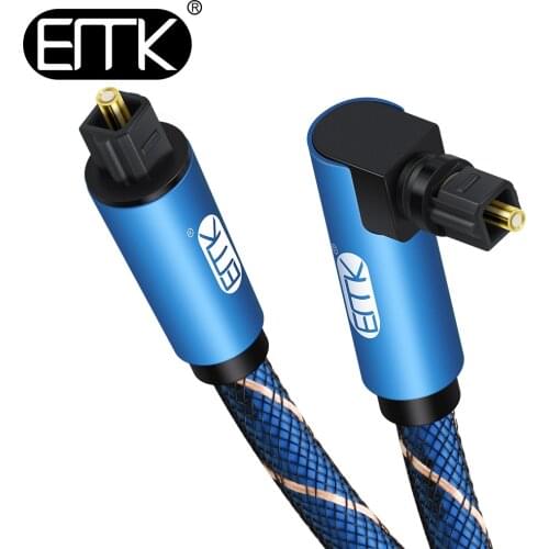 EMK Right Angle 5.1Digital 90 degree Optical Cable Optic Cable Toslink Fiber Cable 1m 3m for Xbox 360 DVD TV Amplifier Soundbox