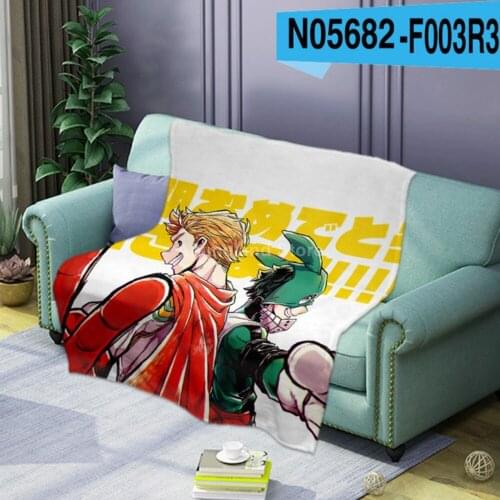 Flannel Blanket My Hero Academia Boy Gift For Beds 3D Print Throw Bedspread Sofa Warm Gift Kids Soft Summer Luxury Anime Cartoon