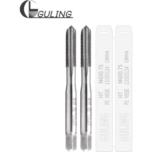 GULING HSSE Metric Hand Tap M10 M12 M14 M16 M18 M20 M22 M24 X0.5 X0.75 X1 X1.25 X1.5 X2 Screw Fine Thread Straight Groove Taps