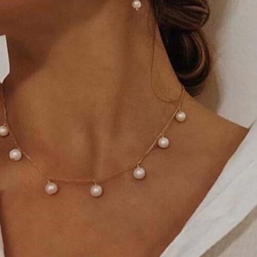 Classic Pearl Collar Necklaces For Women Girls Retro Elegant Temperament Style Gold Necklace Party Wedding Fashion Jewelry Gifts