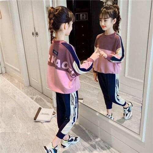 Girls Sets Spring and Autumn Kids Set Childrens Clothing Fashion Long-sleeve Trousers Two-piece