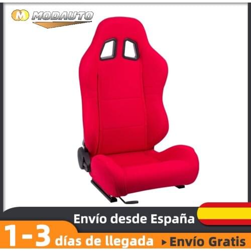 MODAUTO sports car seat, adjustable Semibaquet, with rails included, Universal for driver/passenger, red fabric N120