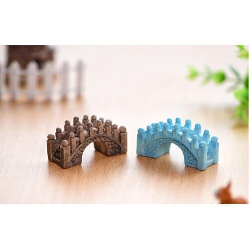 Resin Bridge Figurines Mini Resin Crafts Fairy Garden Miniatures DIY Terrarium Succulents Miniatures Micro Landscape Decoration