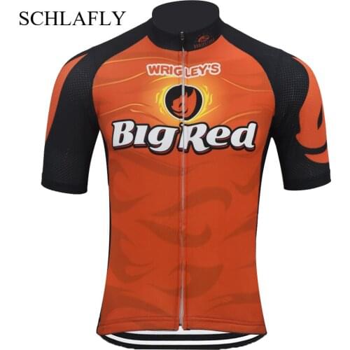 MEN Red cycling jersey short sleeve summer bike wear red retro jersey road jersey clothing bicycle clothes schlafly