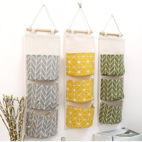 Pattern Wall Mounted Wardrobe Organizer Sundries Storage Bag Jewelry Hanging Wall Pouch Hang Cosmetics Toys Organizer