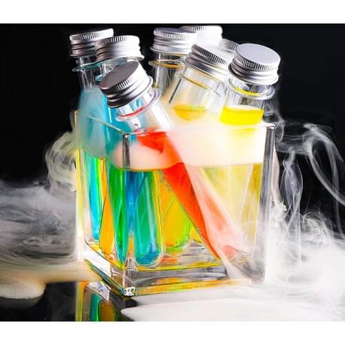 2020 New Popular Test Tubes Rainbow Cocktail Glass Set For Bar Night Club Mixing Wine Drinks Cup Burette Shot Glasses With Base