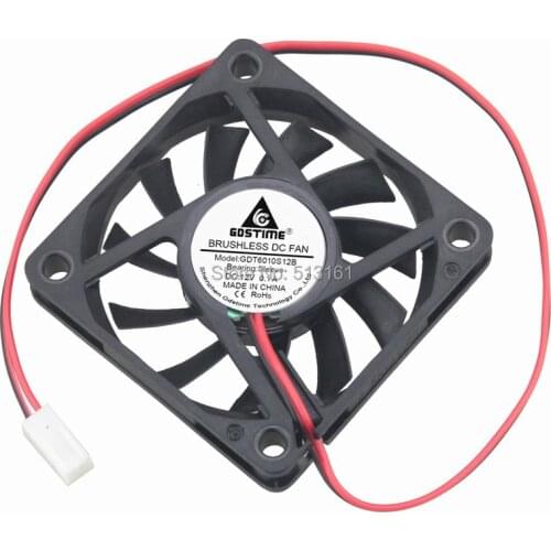 5Pcs Gdstime 60mm PC Cooling CPU Fan 12V 2510 2.54mm Connector Computer Cooler 60x60x10mm 6cm